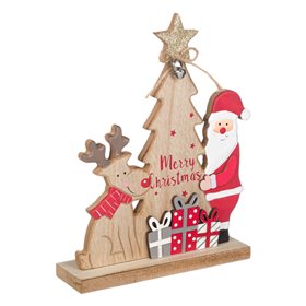 Χριστουγεννιάτικο Διακοσμητικό Ξύλινο Έλατο Άγιος Βασίλης 24cm