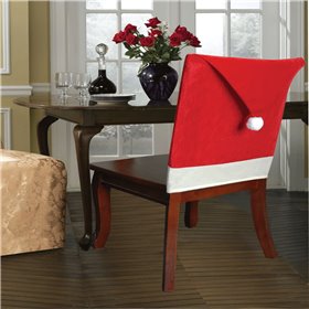 Χριστουγεννιάτικο Διακοσμητικό Κάλυμμα Πλάτης Καρέκλας Σκουφί 45 cm