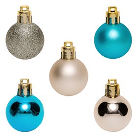 Σετ Χριστουγεννιάτικες Μπάλες Τυρκουάζ Ματ Γυαλιστερές Σαμπανί Glitter 3 cm - 20 τμχ. Σετ Χριστουγεννιάτικες Μπάλες Τυρκουάζ Ματ Γυαλιστερές Σαμπανί Glitter 3 cm - 20 τμχ.
