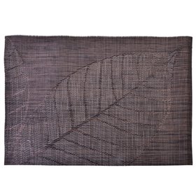 Σουπλά Πλαστικό Καφέ Φύλλο Ανάγλυφο 43x30 cm