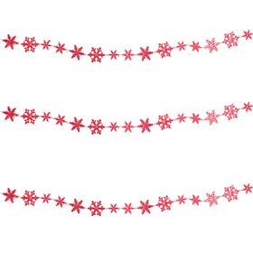 Χριστουγεννιάτικη Γιρλάντα Στολισμού Δέντρου Κόκκινες Νιφάδες 5 m