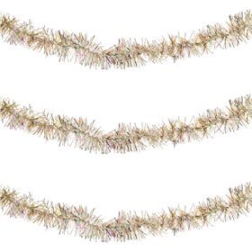 Χριστουγεννιάτικη Τρέσα Σαμπανί Ιριδίζον Tinsel 3 m x 5 cm