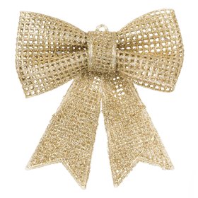 Χριστουγεννιάτικος Διακοσμητικός Φιόγκος Σαμπανί Glitter 13 cm