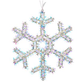 Χριστουγεννιάτικο Στολίδι Δέντρου Λευκή Χιονονιφάδα Tinsel 17 cm