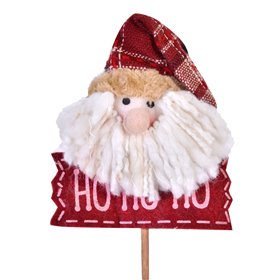 Χριστουγεννιάτικο Στολίδι Δέντρου με Στικ Ξύλινο Άη Βασίλης &quotHo Ho Ho&quot 36 cm