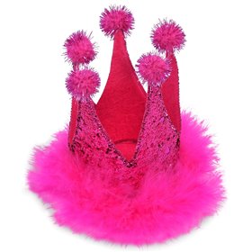 Αποκριάτικο Τσιμπιδάκι Φούξια Κορώνα Φτερά 