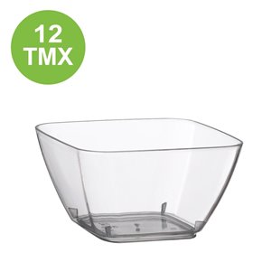 Μπολ Πλαστικά Διάφανα Επαναχρησιμοποιούμενα Τετράγωνα 70 ml - 12 τμχ.