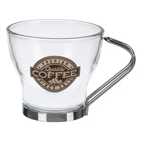 Φλιτζάνι Mini Γυάλινο με Μεταλλικό Χερούλι 85 ml