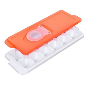 Παγοθήκη Πλαστική Λευκή με Πορτοκαλί Καπάκι 12 Θέσεων Παγοθήκη Πλαστική Λευκή με Πορτοκαλί Καπάκι 12 Θέσεων