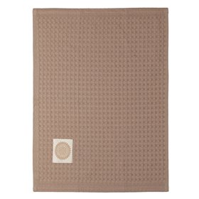 Ποτηρόπανο Κουζίνας Βαμβακερό Καφέ Patch Mandala 60x40 cm