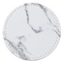 Σουβέρ Δερμάτινο Στρογγυλό Λευκό Marble 10cm