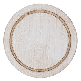 Σουβέρ Καλοκαιρινό Ξύλινο Στρογγυλό Φυσικό Χρώμα με Σπάγκο 11 cm