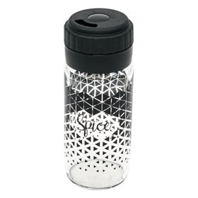 Βάζο Μπαχαρικών Γυάλινο Μαύρο Μοτίβο 250 ml