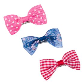 Φιογκάκια Σκύλου Ροζ Μπλε Κόκκινο 6 cm - 3 τμχ.