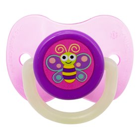 Πιπίλα Σιλικόνης Glow in The Dark Μωβ Πεταλούδα 6-36 Μηνών - Honey Baby Πιπίλα Σιλικόνης Glow in The Dark Μωβ Πεταλούδα 6-36 Μηνών - Honey Baby