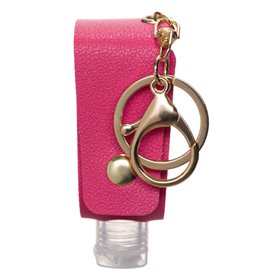 Μπουκάλι Αντισηπτικού Μπρελόκ Δερμάτινη Θήκη Φούξια 30 ml