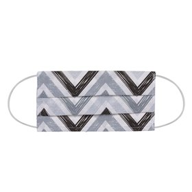 Μάσκα Υγιεινής Βαμβακερή Επαναχρησιμοποιούμενη Λευκό Μαύρο Ζιγκ Ζαγκ
