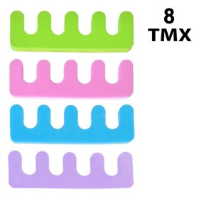 Διαχωριστές Δαχτύλων Τυρκουάζ Ροζ Μωβ Λαχανί - 4 ζευγ.