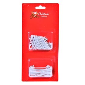 Χριστουγεννιάτικα Γαντζάκια Λευκά 2 μεγέθη - 150 τμχ.