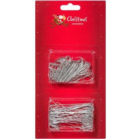 Χριστουγεννιάτικα Γατζάκια Ασημένια 2 μεγέθη - 150 τμχ.