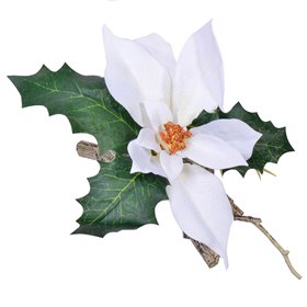 Χριστουγεννιάτικο Αλεξανδρινό Λευκό Κλαδί 17 εκ