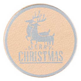 Χριστουγεννιάτικο Σουβέρ Εκρού Ασημί Τάρανδος 10cm Χριστουγεννιάτικο Σουβέρ Εκρού Ασημί Τάρανδος 10cm