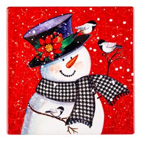 Χριστουγεννιάτικο Σουβέρ Τετράγωνο Κεραμικό Κόκκινο Χιονάνθρωπος 10x10cm Χριστουγεννιάτικο Σουβέρ Τετράγωνο Κεραμικό Κόκκινο Χιονάνθρωπος 10x10cm