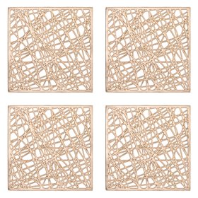 Χριστουγεννιάτικα Σουβέρ PVC Χρυσά Foil Διάτρητα 12x12cm - 4 τμχ. Χριστουγεννιάτικα Σουβέρ PVC Χρυσά Foil Διάτρητα 12x12cm - 4 τμχ.