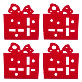 Χριστουγεννιάτικα Σουβέρ Τσόχινα Κόκκινα Δώρα 12x12cm - 4 τμχ. Χριστουγεννιάτικα Σουβέρ Τσόχινα Κόκκινα Δώρα 12x12cm - 4 τμχ.