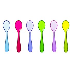 Πλαστικά Κουτάλια Χρωματιστά Επαναχρησιμοποιούμενα 12cm - 6 τμχ.