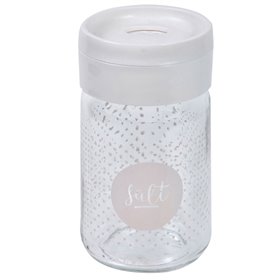 Αλατιέρα Γυάλινη Πουά Λευκό Καπάκι 135cc