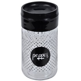 Πιπεριέρα Γυάλινη Πουά Μαύρο Καπάκι 135 cc