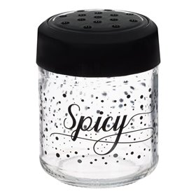 Βάζο Μπαχαρικών Γυάλινο Μαύρο Σχέδιο Spicy 210 ml