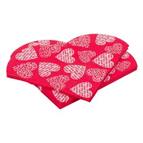 Χαρτοπετσέτες Καρδιά με Τύπωμα 33x33 cm - 20 τμχ.