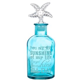 Διακοσμητικό Μπουκάλι Γυάλινο Τυρκουάζ Πώμα Αστερίας 18 cm Διακοσμητικό Μπουκάλι Γυάλινο Τυρκουάζ Πώμα Αστερίας 18 cm