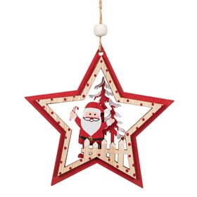 Χριστουγεννιάτικο Στολίδι Δέντρου Αστέρι Κόκκινο Άγιος Βασίλης 11 cm