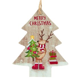 Χριστουγεννιάτικο Στολίδι Δέντρου Ξύλινο Δέντρο Τάρανδος 9 cm