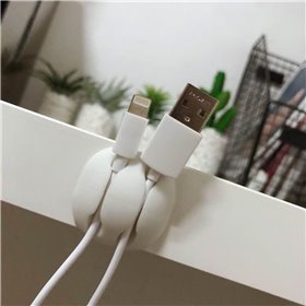 Γαντζάκια Αυτοκόλλητα Οργάνωσης Καλωδίων Λευκά - 4 τμχ.