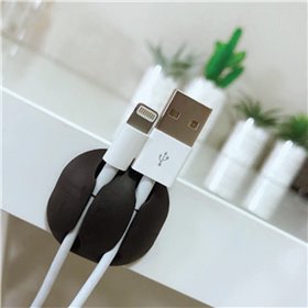 Γαντζάκια Αυτοκόλλητα Οργάνωσης Καλωδίων Μαύρα - 4 τμχ.