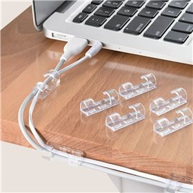 Κλιπ Καλωδίων με Αυτοκόλλητο Πλαστικό Διάφανο - 10 τμχ. 