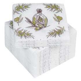 Χαρτοπετσέτες Λευκές Ελιά 28x28 cm - 70 τμχ.