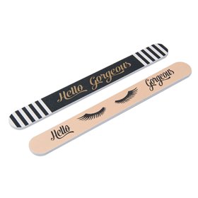 Λίμες Νυχιών Μπεζ Μαύρο Hello Gorgeous 17.5 cm - 2 τμχ.