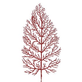 Χριστουγεννιάτικο Διακοσμητικό Κλαδί Φτέρη Κόκκινο 70 cm