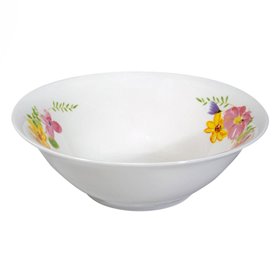 Μπολ Σερβιρίσματος Πορσελάνη Λευκό Πολύχρωμα Λουλούδια 450 ml