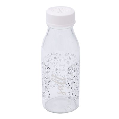 Αλατιέρα Γυάλινη Διάφανη Λευκό Καπάκι &quotSalt&quot 125 ml