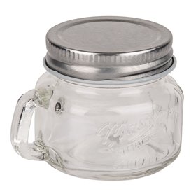 Βαζάκι Γυάλινο Μεταλλικό Καπάκι Χερούλι 50 ml.