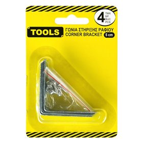 Γωνία Στήριξης Ραφιού 5 εκ. &amp 16 Βίδες - 4 τμχ.