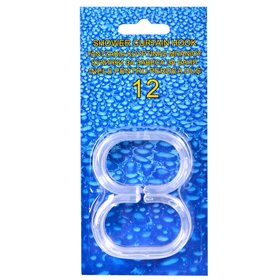 Κρίκοι Κουρτίνας Μπάνιου Διαφανείς - 12 τμχ.