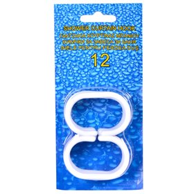 Κρίκοι Κουρτίνας Μπάνιου Λευκοί - 12 τμχ.