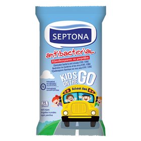 Υγρομάντηλα Antibacterial SEPTONA &quotKids On The Go&quot - 15 τμχ.